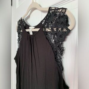 H&M black lace sleeve top size large